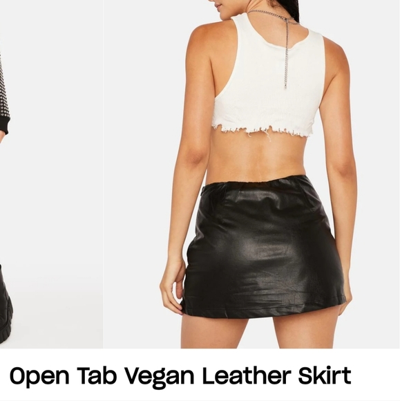 Black Vegan leather skirt Medium Dolls Kill - Picture 4 of 10